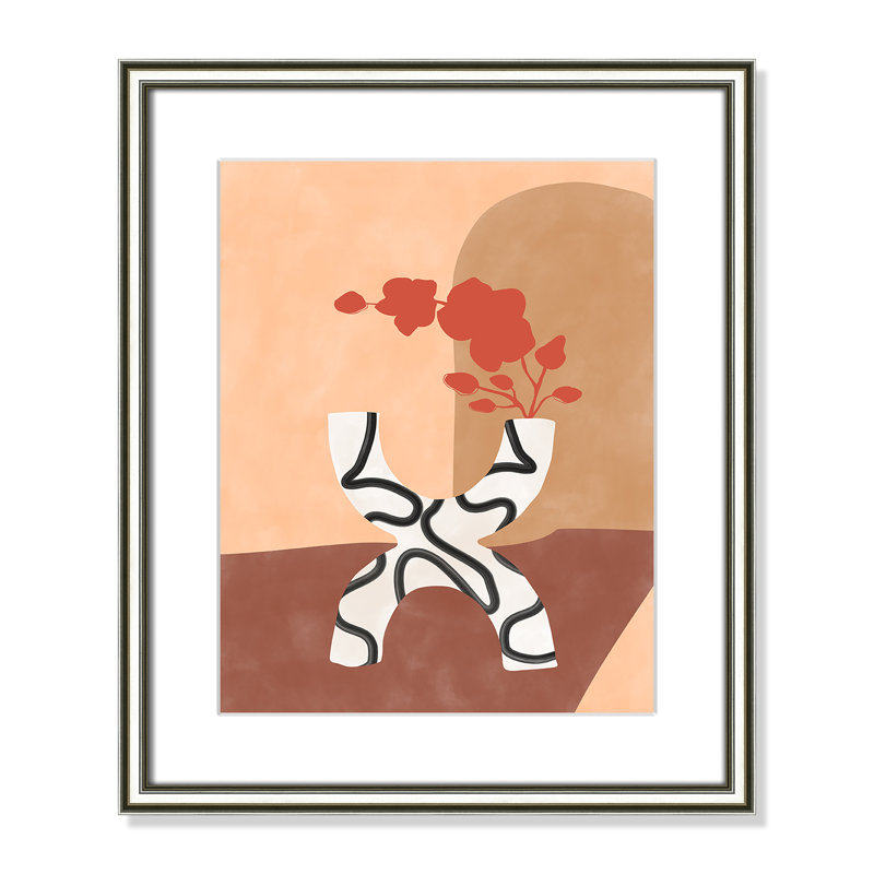 «Curved Elegance Print» par Ristova, L 17,25 po x H 20,25 po, Imprimé mat, Argent classique