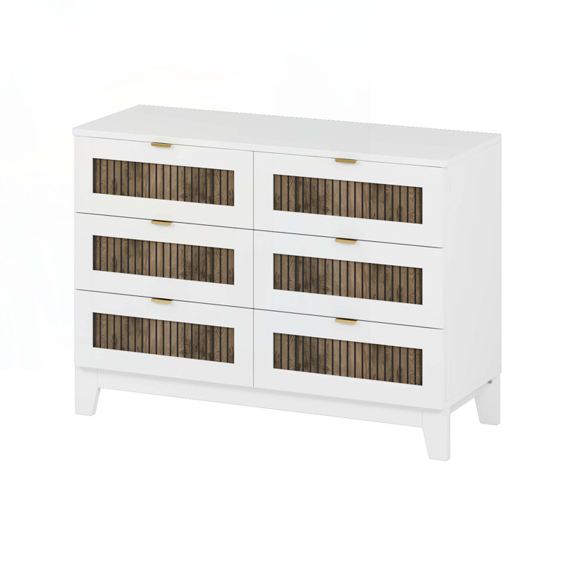 Commode à 6 tiroirs, Blanc