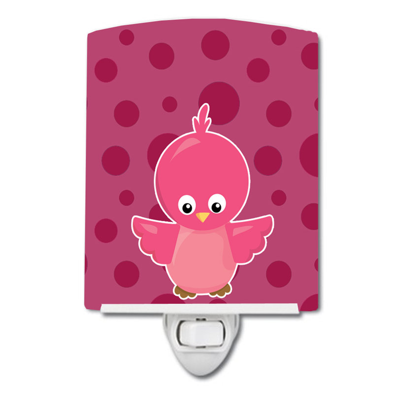 Éclairage de nuit en céramique oiseau coussin, Rose