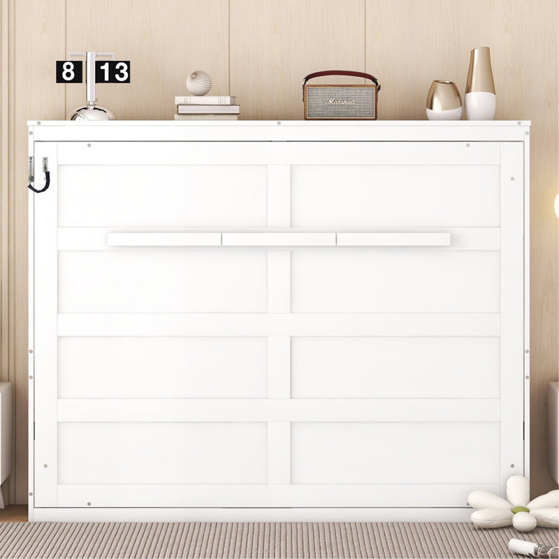 Lit escamotable Murphy, Lit double, Blanc