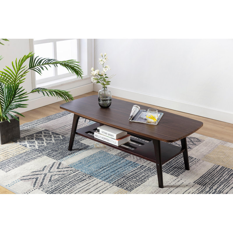 47" Light Oak Coffee Table, Espresso