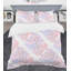 Motif de fleurs rétro rose I - ensemble de housse de couette abstrait rétro - microfibre de polyester-40702055