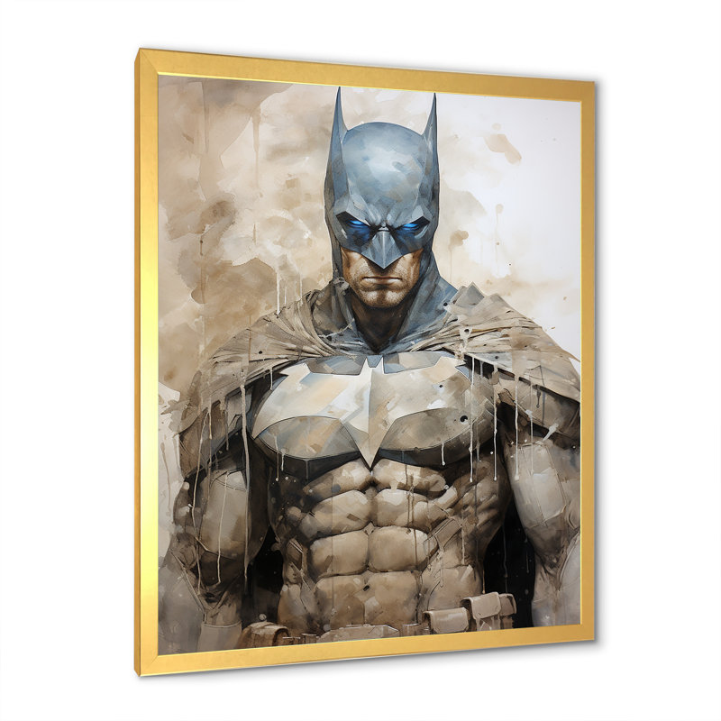 «Darkness Superheros IV», reproduction sur toile, Encadrement doré, H 32 po x l 16 po x P 1 po
