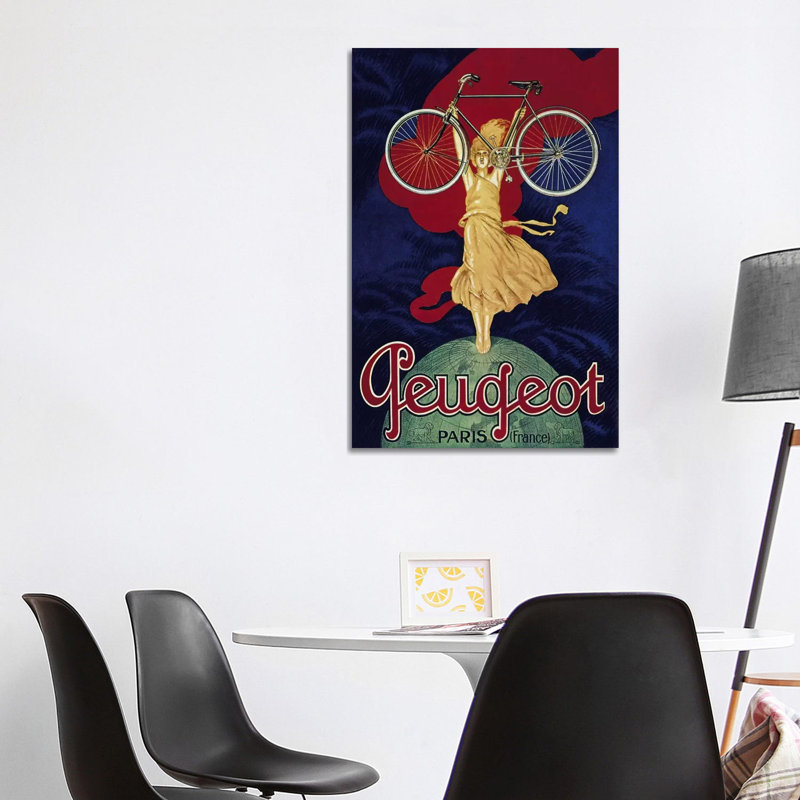 Peugeot Bicycle Advertising Vintage Poster - Wrapped Canvas Print, 101.6 cm H x 66.04 cm W x 1.91 cm D