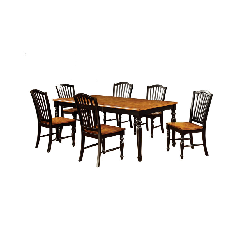 Ensemble de salle à manger 7 pièces Elegant Country Style, 7 Pieces: Table, 6 Chairs