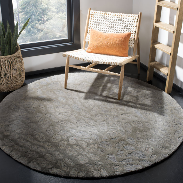 Blossom Hand Hooked Wool, Viscose Abstract Rug