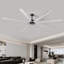 Ventilateur de plafond 56 pouces avec télécommande 6 vitesses et moteur à courant continu écoénergétique blanc mat