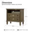 Table de bout traditionnelle à 2 tiroirs avec station de charge et pieds en bois massif Amberlyn-79423511