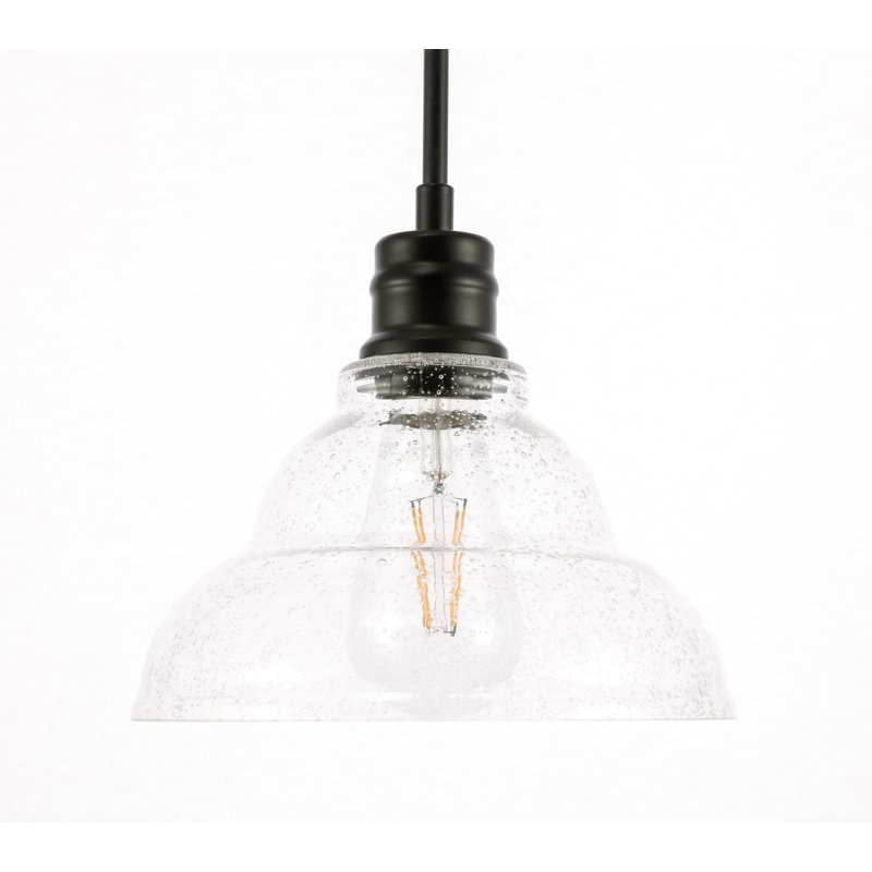 Vernia 1 - Light Single Pendant, 7.6" H x 8.5" W x 8.5" D, Black