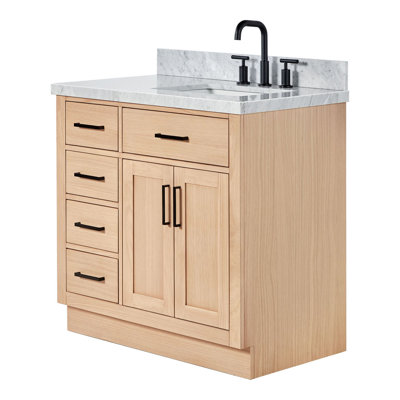ARIEL HEPBURN 37 IN RIGHT OFFSET RECTANGULAR SINK VANITY 1,5 IN