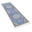 Tapis de couloir bleu clair en laine et soie noué à la main 2 pi x 6 pi 5 po