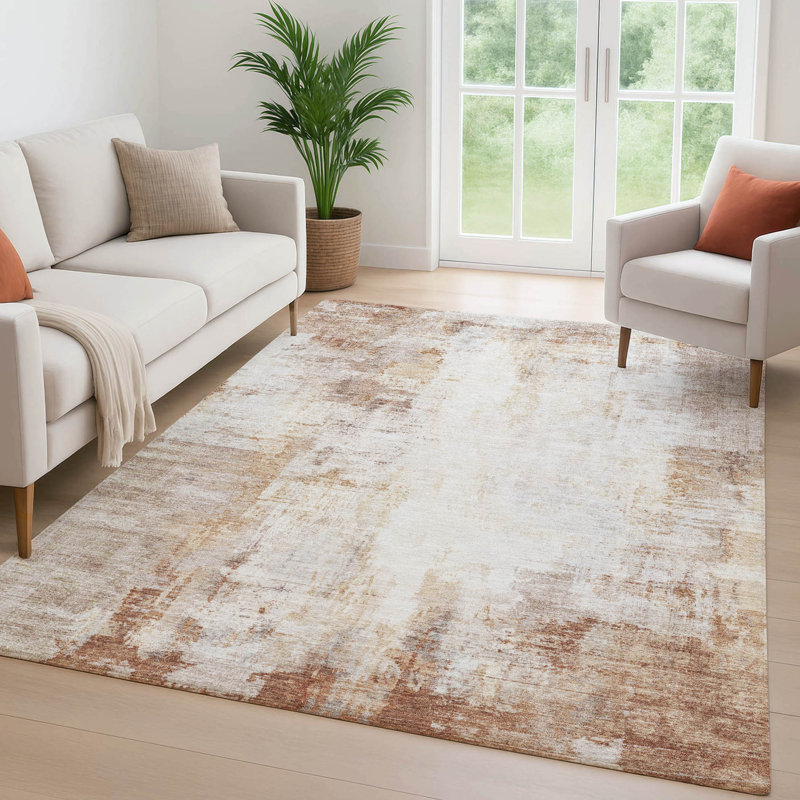 Premium Machine Washable Mayfield  modern Rug, 5' x 7'6", Copper
