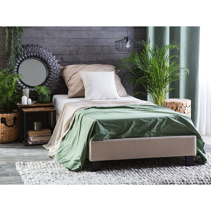 Kirkham Upholstered Bed Frame, European Kingsize (160 x 200cm), Beige
