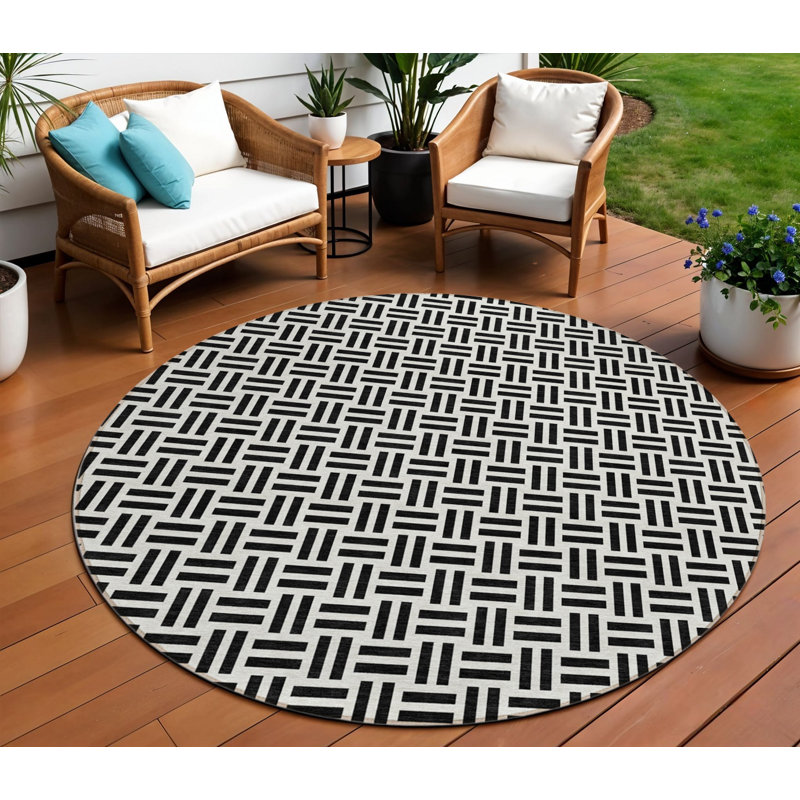 Tapis rond noir 8 po