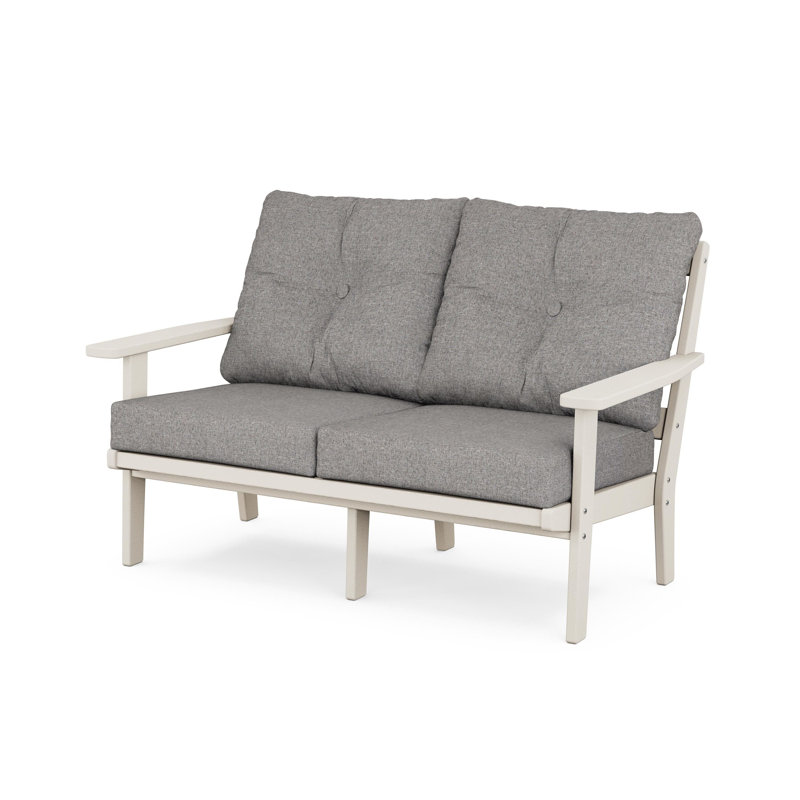 Lakeside Oxford Deep Seating Loveseat, Slate Gray, Navy