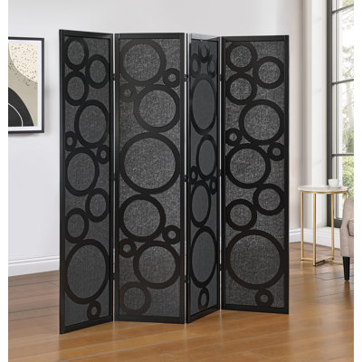 Tavari 4-panel Room Divider, Decorative Folding Freestanding Privacy Screen by Ivy Bronx
