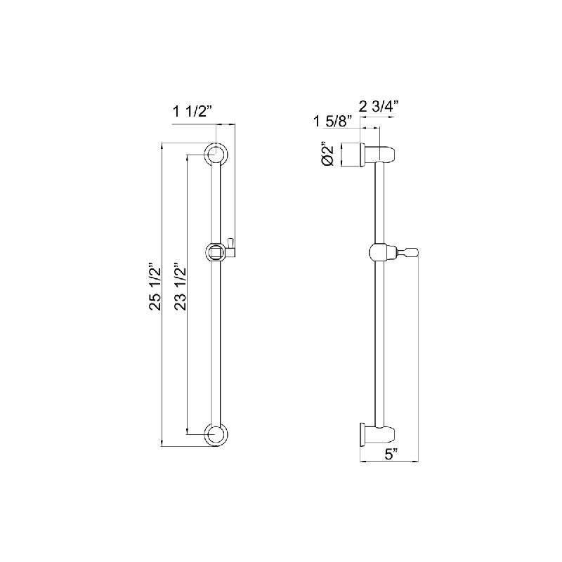 Holborn™ 26" Slide Bar, Polished Chrome