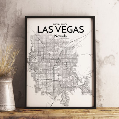 Las Vegas City Map - Unframed Graphic Art