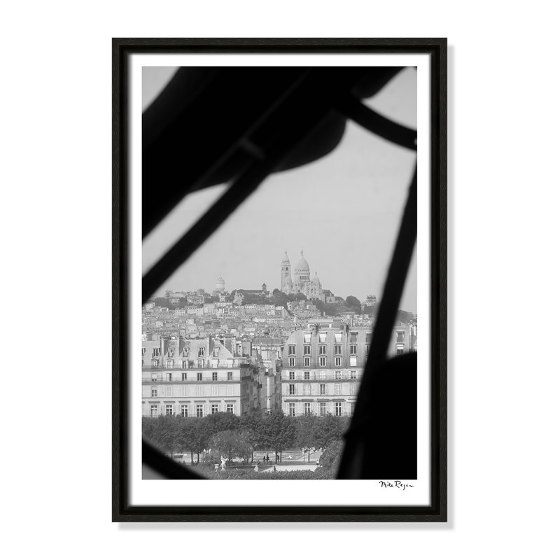 Sacré-Couer - reproduction de Paris par Mike Ragan, Toile avec cadre flottant brun, H 19,5 po x l 13,5 po x P 2 po