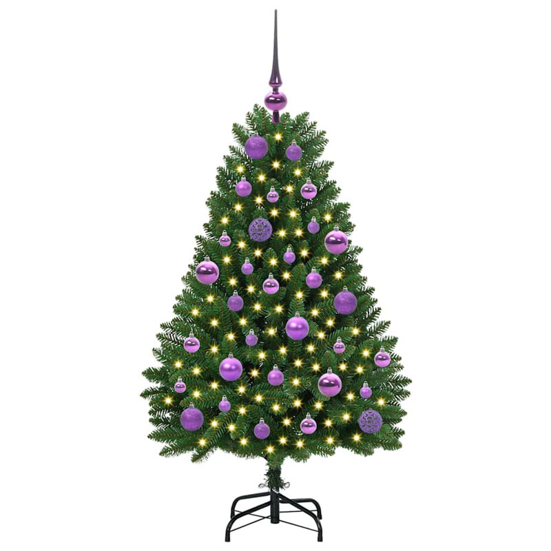 Artificial Christmas Tree with Stand Green PVC and Metal, 3.94 ft