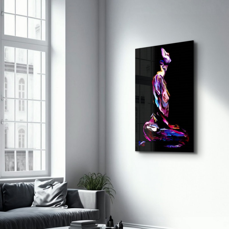 Peinture élégante en verre trempé de 27,6 po x 43,3 po | 100% verre trempé, épaisseur: 0,16 pouce | Œuvre imprimée UV, parfaite pour la décoration intérieure et les intérieurs modernes, des visuels époustouflants pour toute pièce