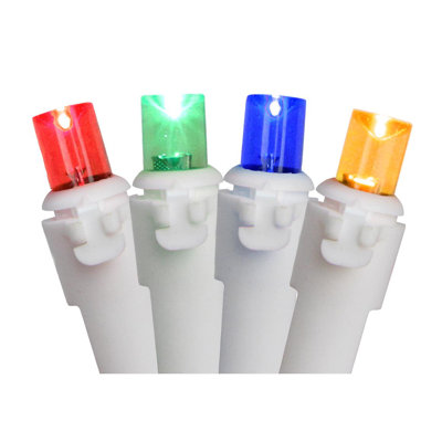 50 LED Wide Angle Christmas Lights 16.25 ft White Wire