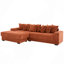 Canapé modulaire en L 110,75 po, canapé modulaire en velours côtelé, avec repose-pieds mobile, porte-gobelets, 8 coussins décoratifs, poche latérale, déplier dans un lit-575755507