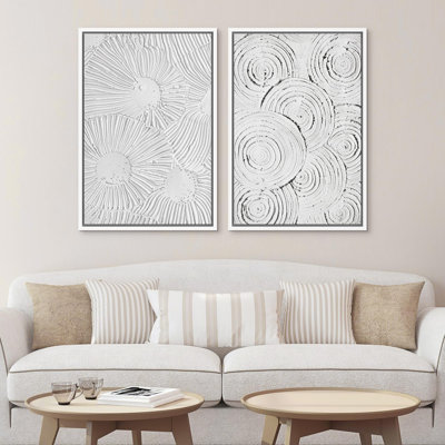 Monochrome Abstract Expressionist Illustrations Modern Art Decor