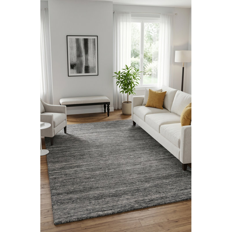 Azman Rectangle Indoor/Outdoor Area Rug in Silver Gray, Rectangle 9' x 12'