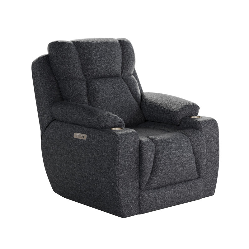 Fauteuil inclinable près du mur pour homme, Microfibre, Bleu marine Brady
