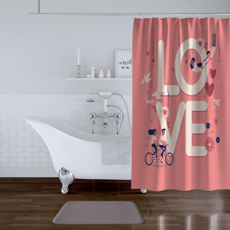 Anzhela Abstract Shower Curtain, 70" H x 71" W
