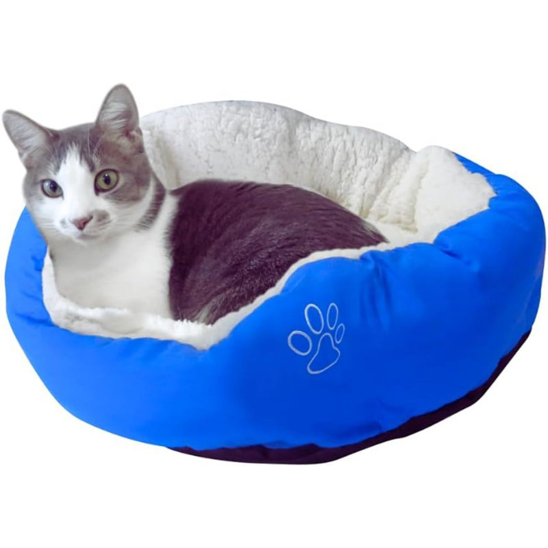 Lit pour chien avec traversin Galdina, Bleu