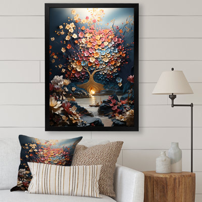 Multicolor Tree In Blue Tones II - Tree Wall Art