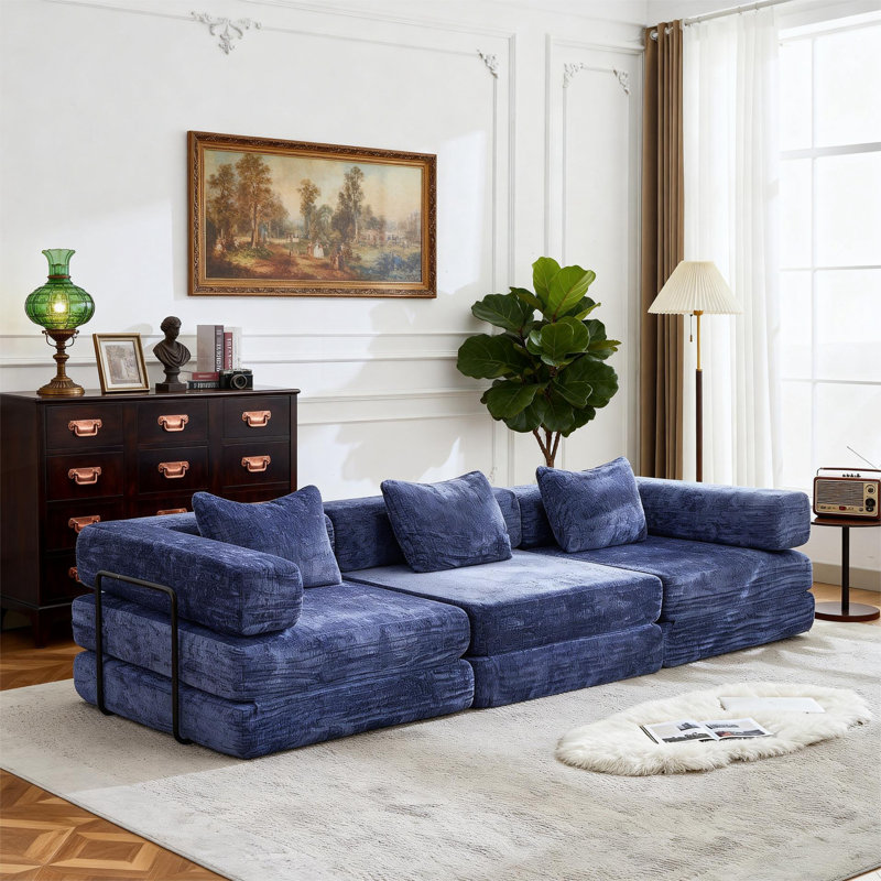 Canapé modulaire Boneless, Bleu