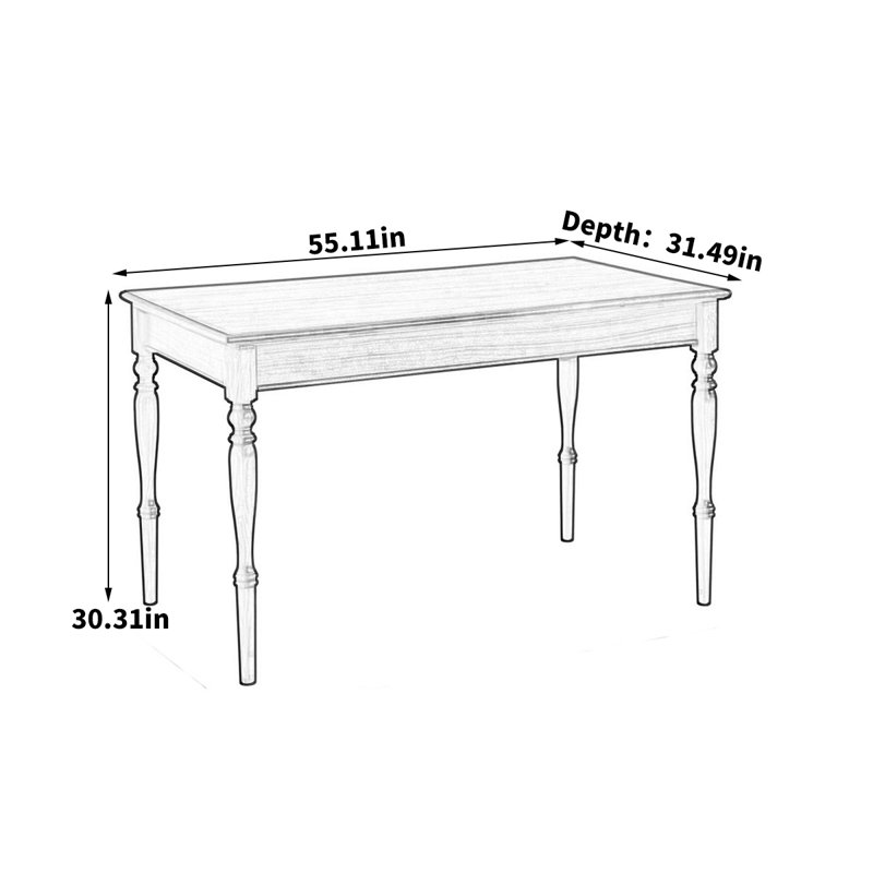 American modern rectangular dining table, 30.31"H x 55.11"L x 31.49"W