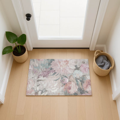 Tapis floral intérieur / extérieur lavable à la machine Jenning ACN2264