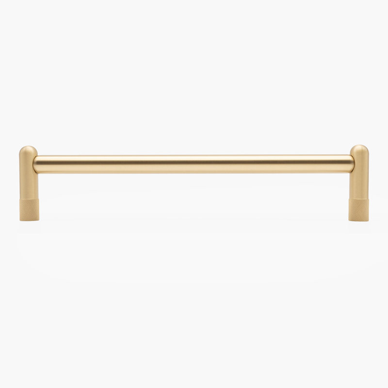 Knurled Appliance Pull, Satin Brass, 12"