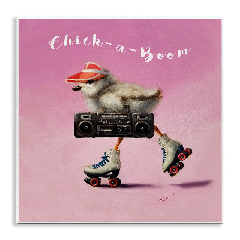 Art mural Chick-A-Boom Boombox Bird par Lucia Heffernan