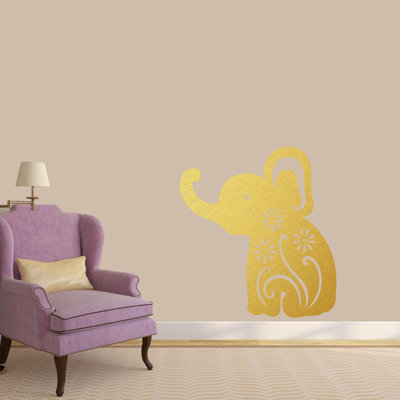 Décalcomanie murale éléphant floral