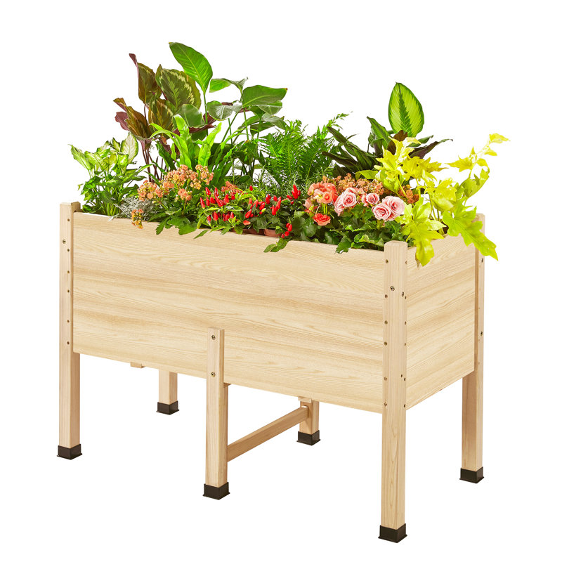 Wooden Raised Garden Bed with Legs,  Deep Elevated Planter Box for Deep-Rooted Plants, for Balcony, Patio & Backyard, Easy Assembly