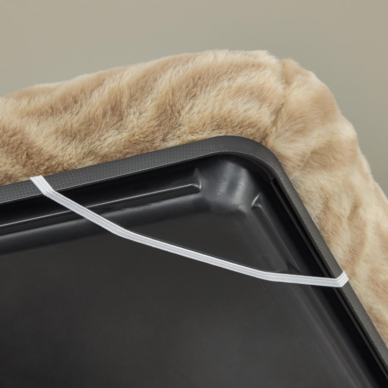 Extra Large Tan Polyester Bolster Pet Bed for Giant Breeds