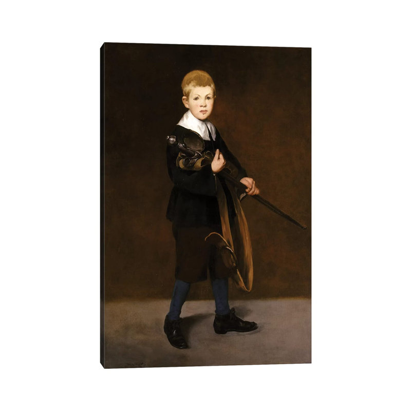 Boy With A Sword, 1861 by Edouard Manet - Wrapped Canvas Print, 30.48cm H x 20.32cm W x 1.91cm D
