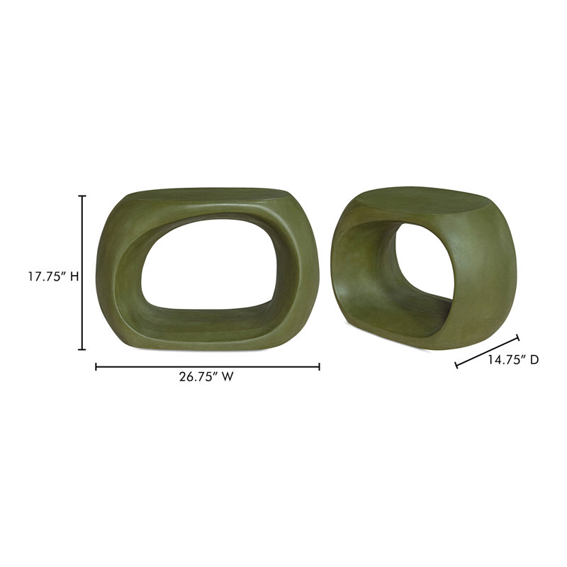 Trae 18'' Backless Outdoor Bar Stool, Green
