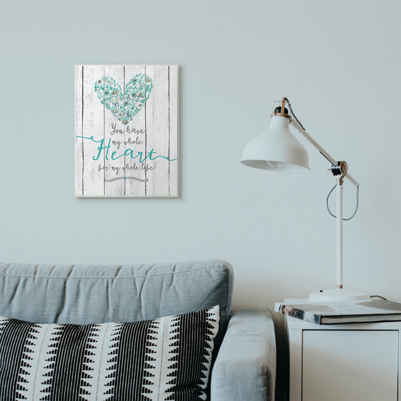 «My Whole Heart» - impression d'art graphique, Plaque murale, H 13 po x l 19 po