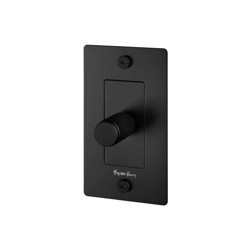 1G Dimmer / Logo, Black, 1 Gang
