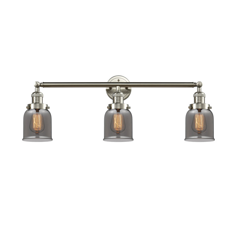 Aponte 3 - Light Dimmable Vanity Light, Plated Smoked, Brushed Satin Nickel, 6 Watt Vinage LED Bulb