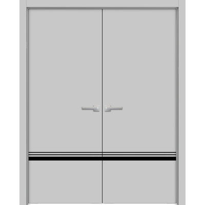 Solid + Manufactured Wood Paneled without Installation Hardware Kit French Doors