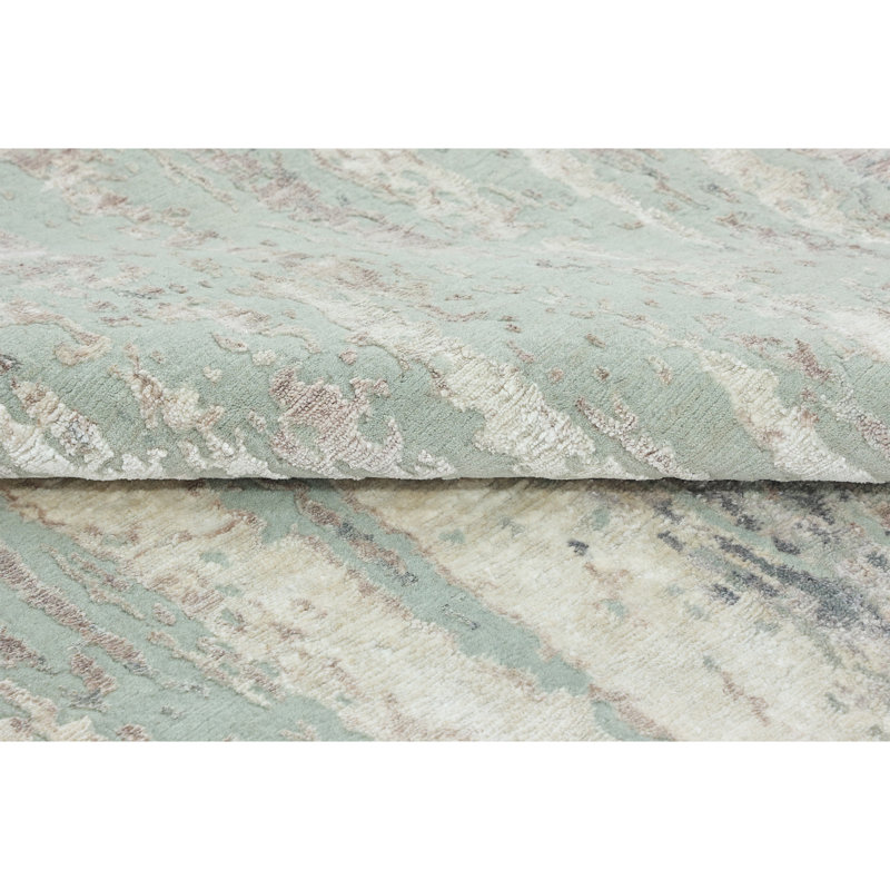 Hand Woven Wool Abstract Area Rug, Rectangle 6' x 9'
