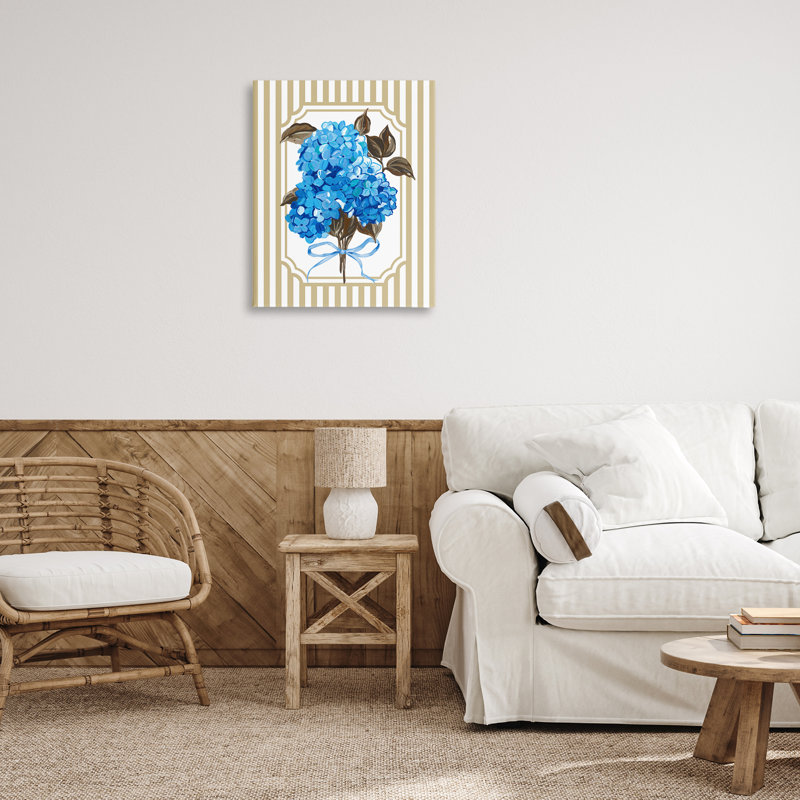«Blue Hydrangea Blossom Bow Canvas», conception par Adonna Ebrahimi