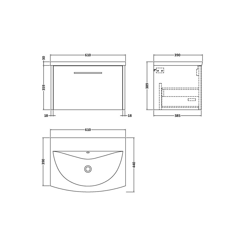 Juno Single Bathroom Vanity with Vitreous China Basin, Coastal Grey
